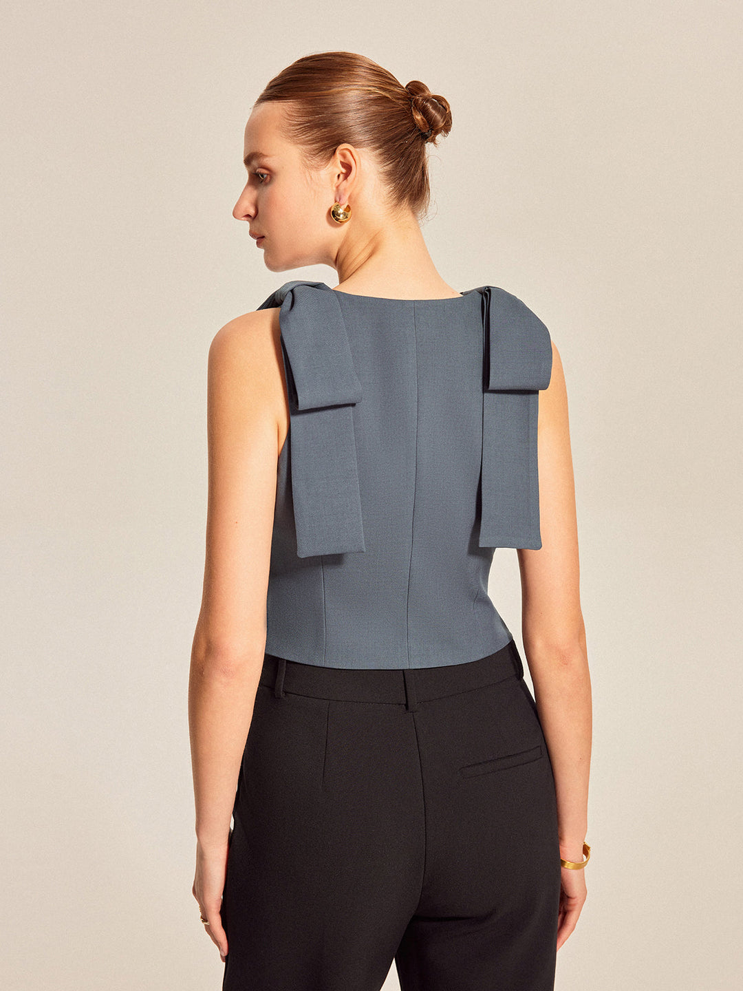 Gilet Habillé à Épaules Nœud Papillon