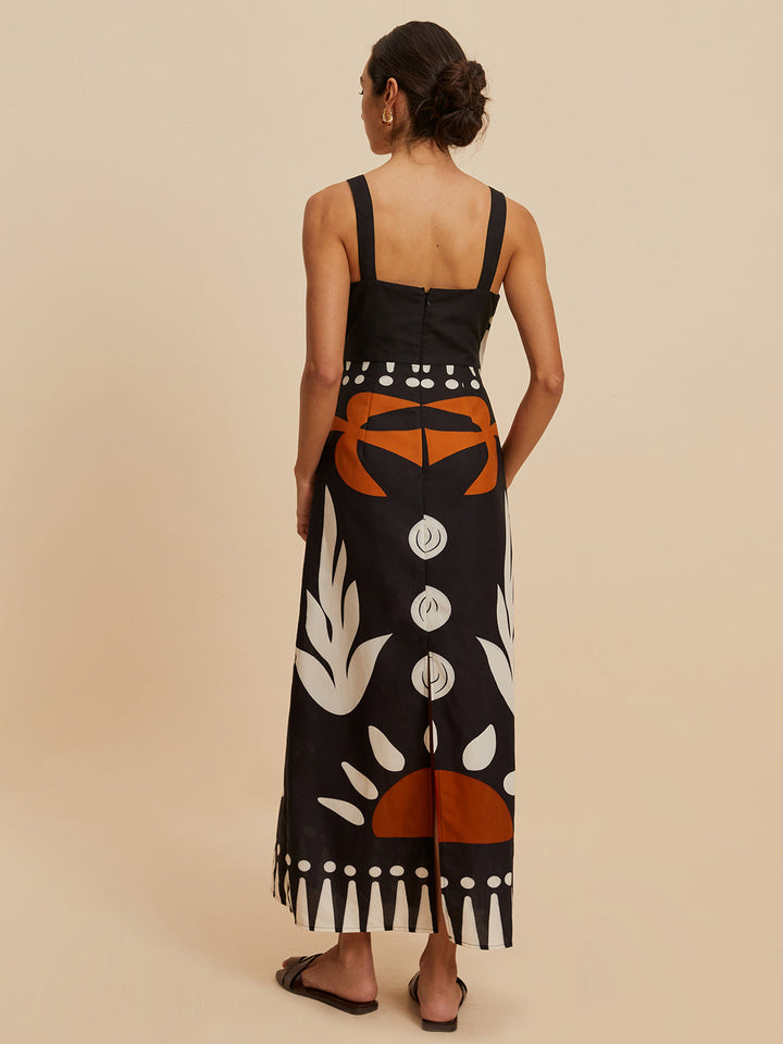 Robe Fleurie Sans Manches à Fermeture Éclair