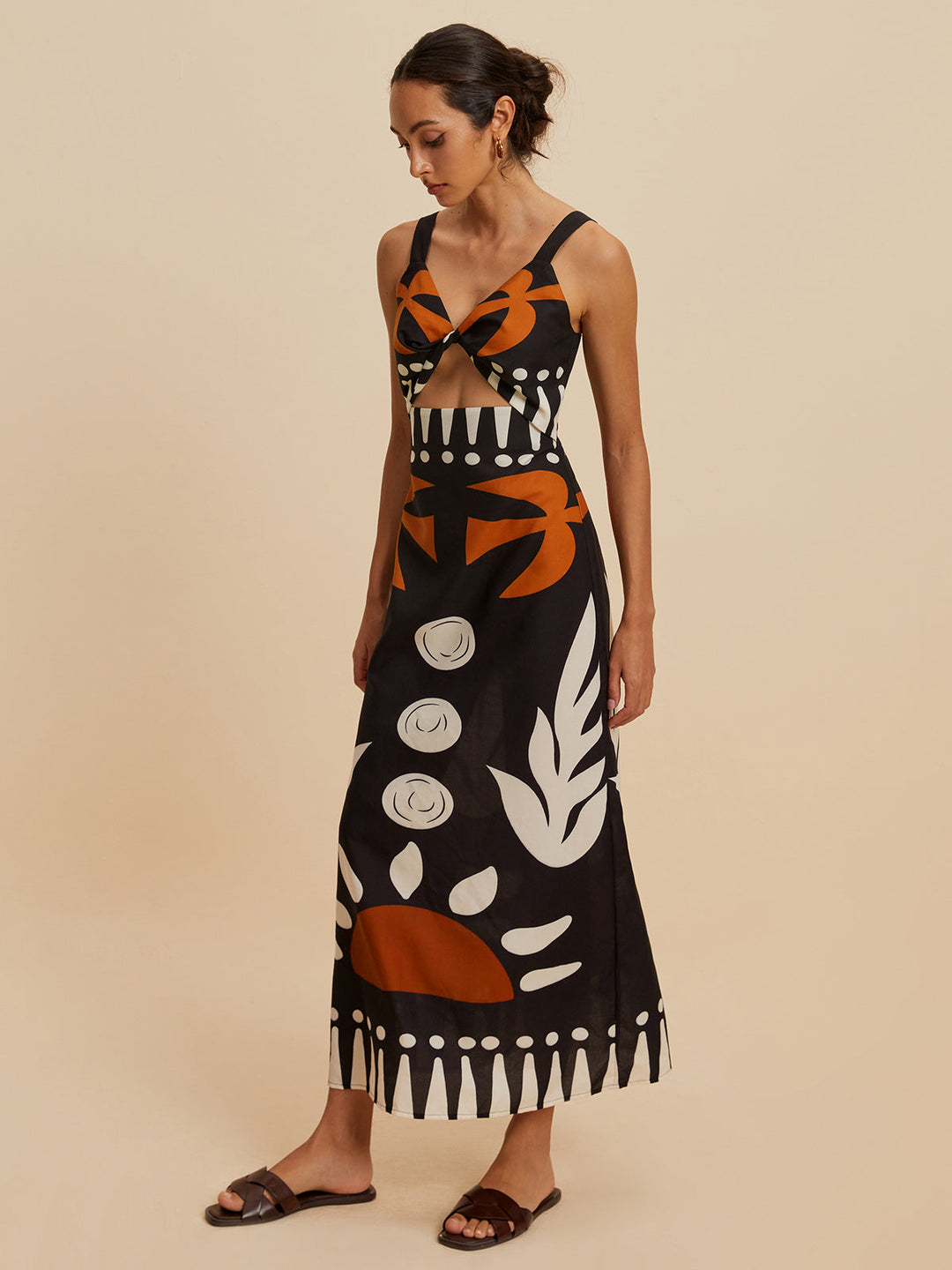 Robe Fleurie Sans Manches à Fermeture Éclair