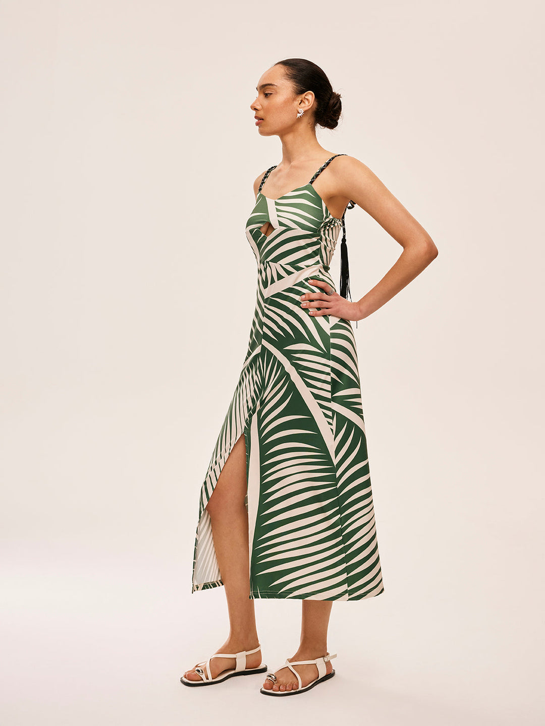 Robe Cami à Détails à Franges et Fente