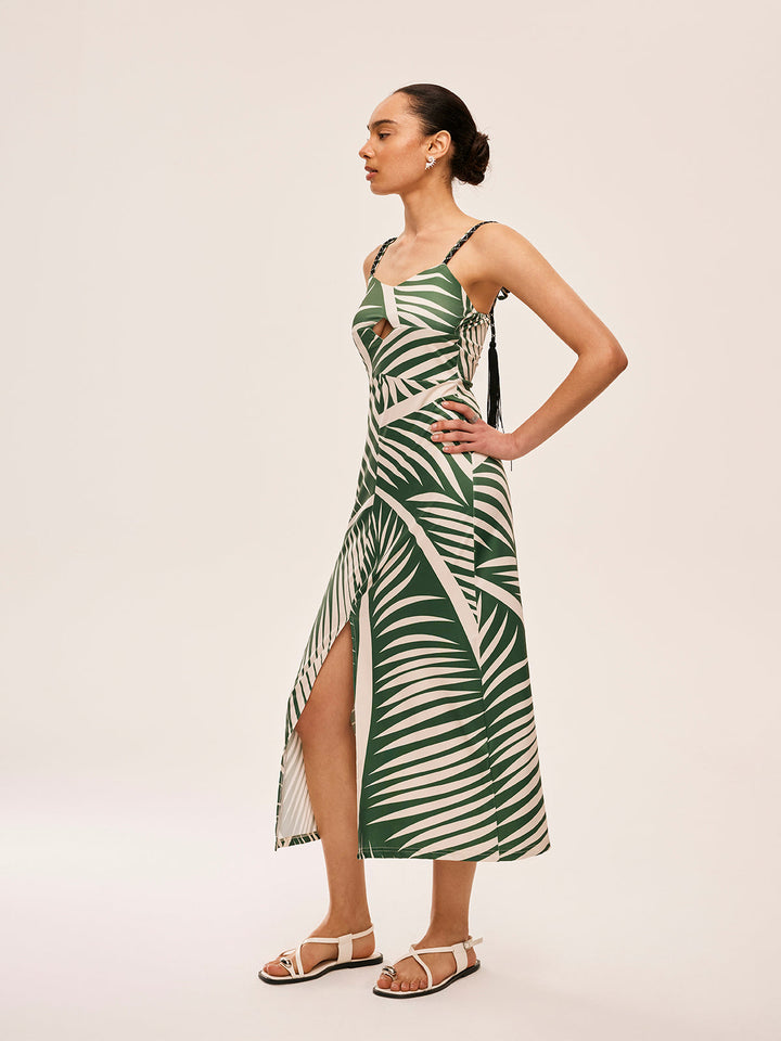 Robe Cami à Détails à Franges et Fente
