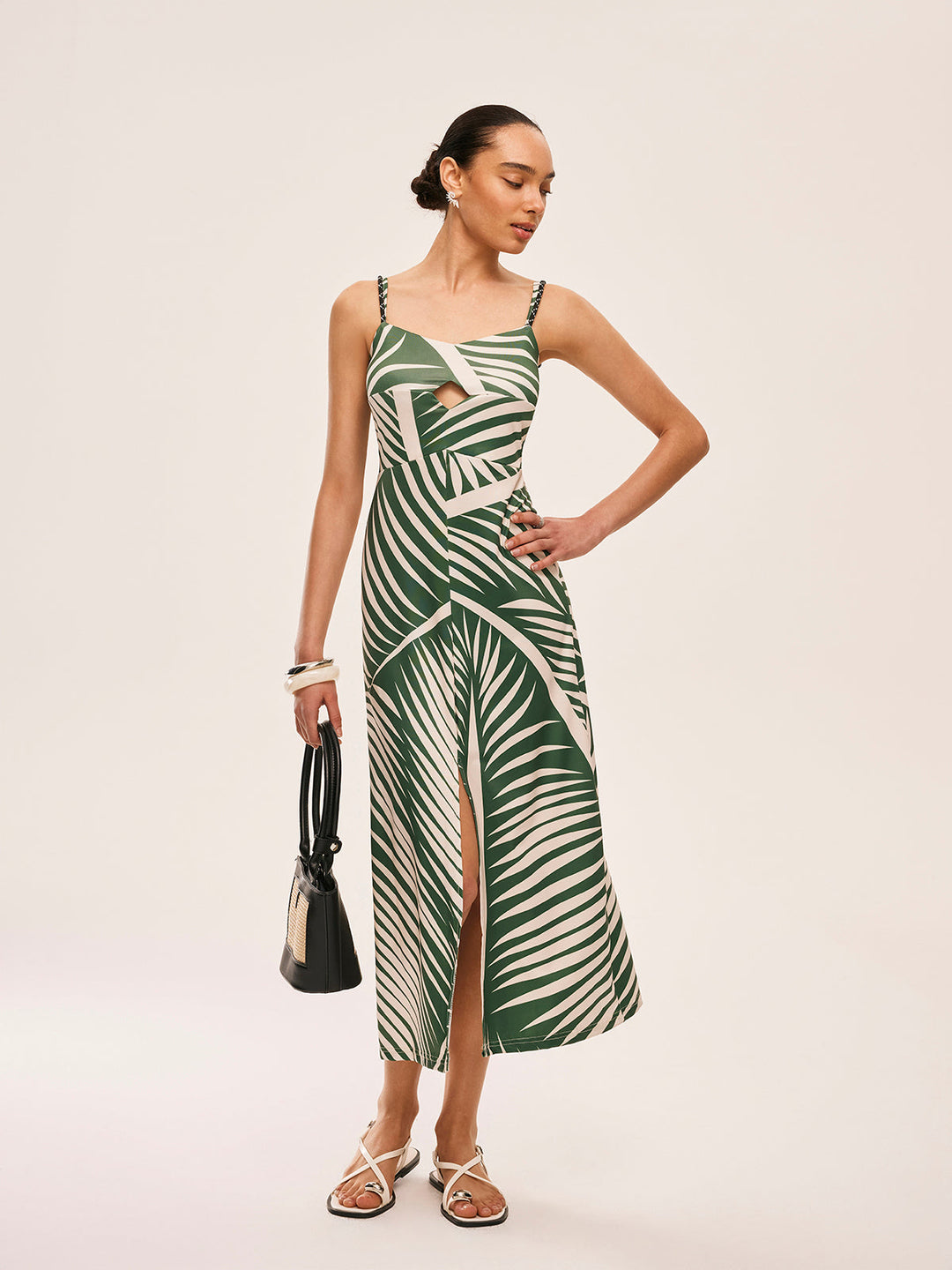 Robe Cami à Détails à Franges et Fente