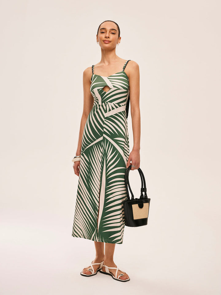 Robe Cami à Détails à Franges et Fente