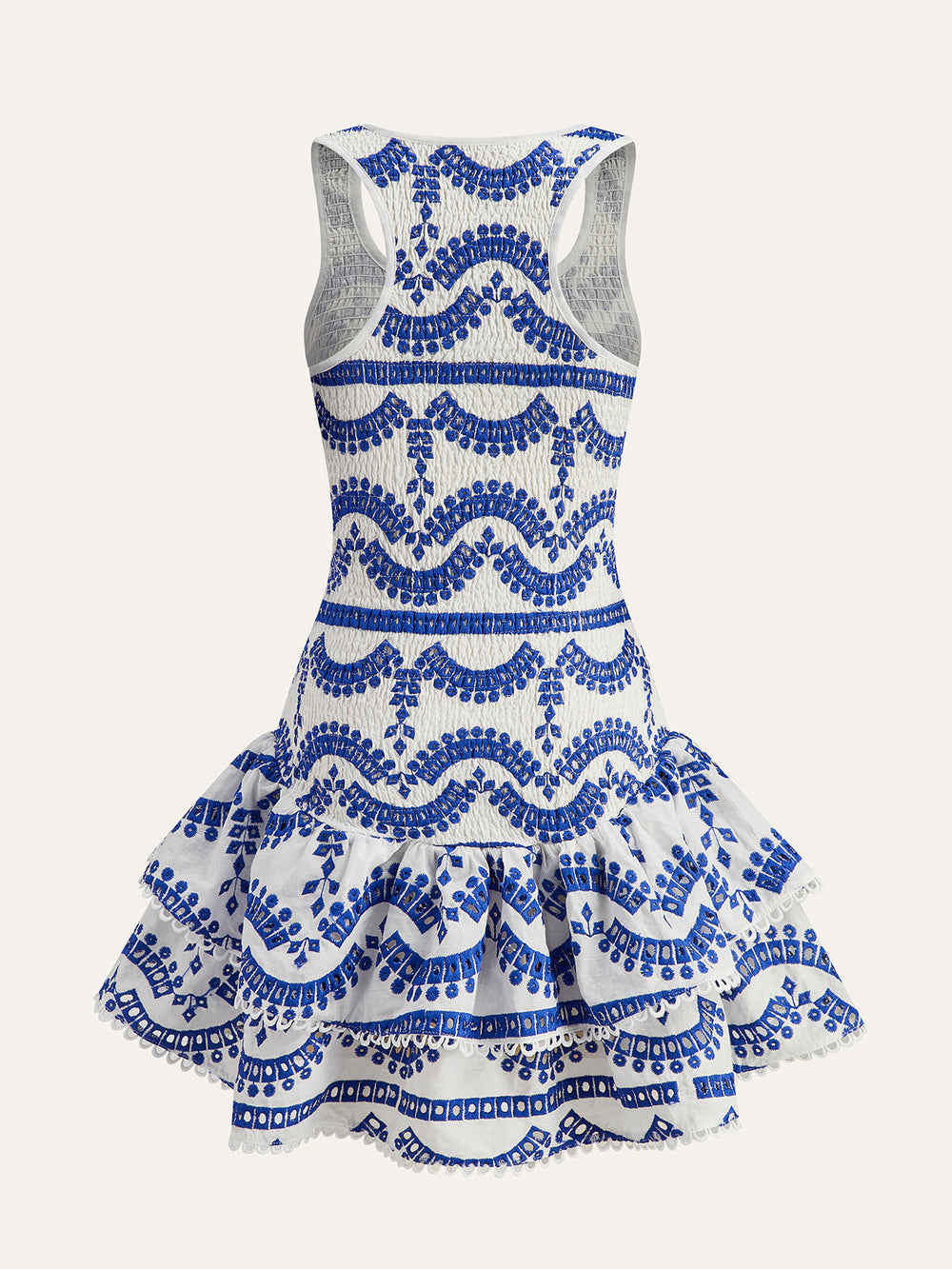 Robe sans manches à volants et broderies