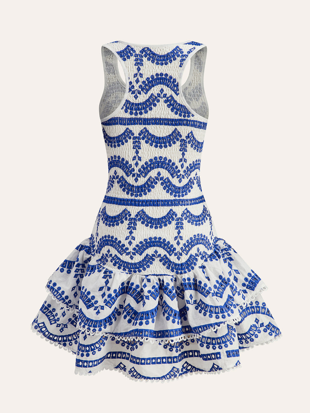 Robe sans manches à volants et broderies