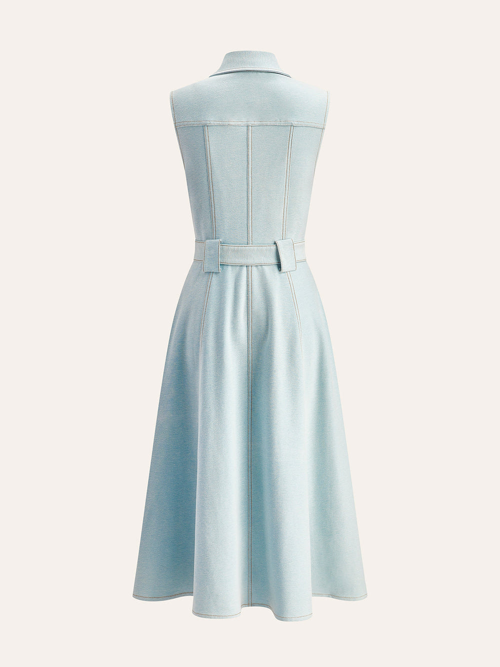 Robe en jean ceinturée à boutonnage avant