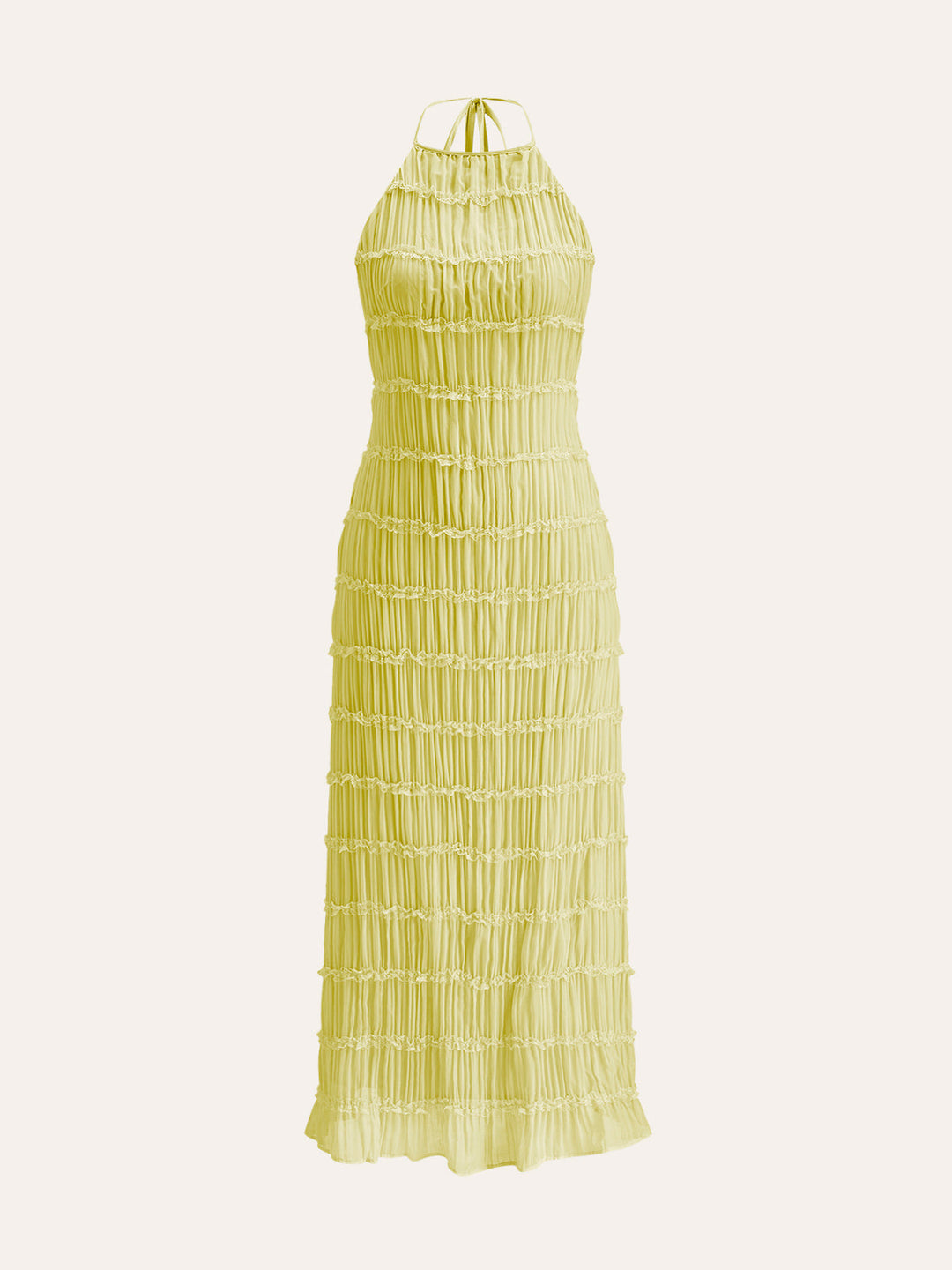 Robe à Bretelles avec Volants au Dos