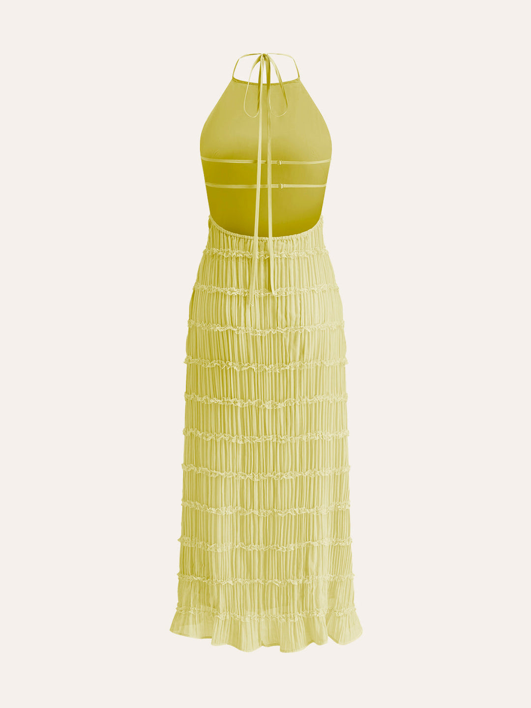 Robe à Bretelles avec Volants au Dos