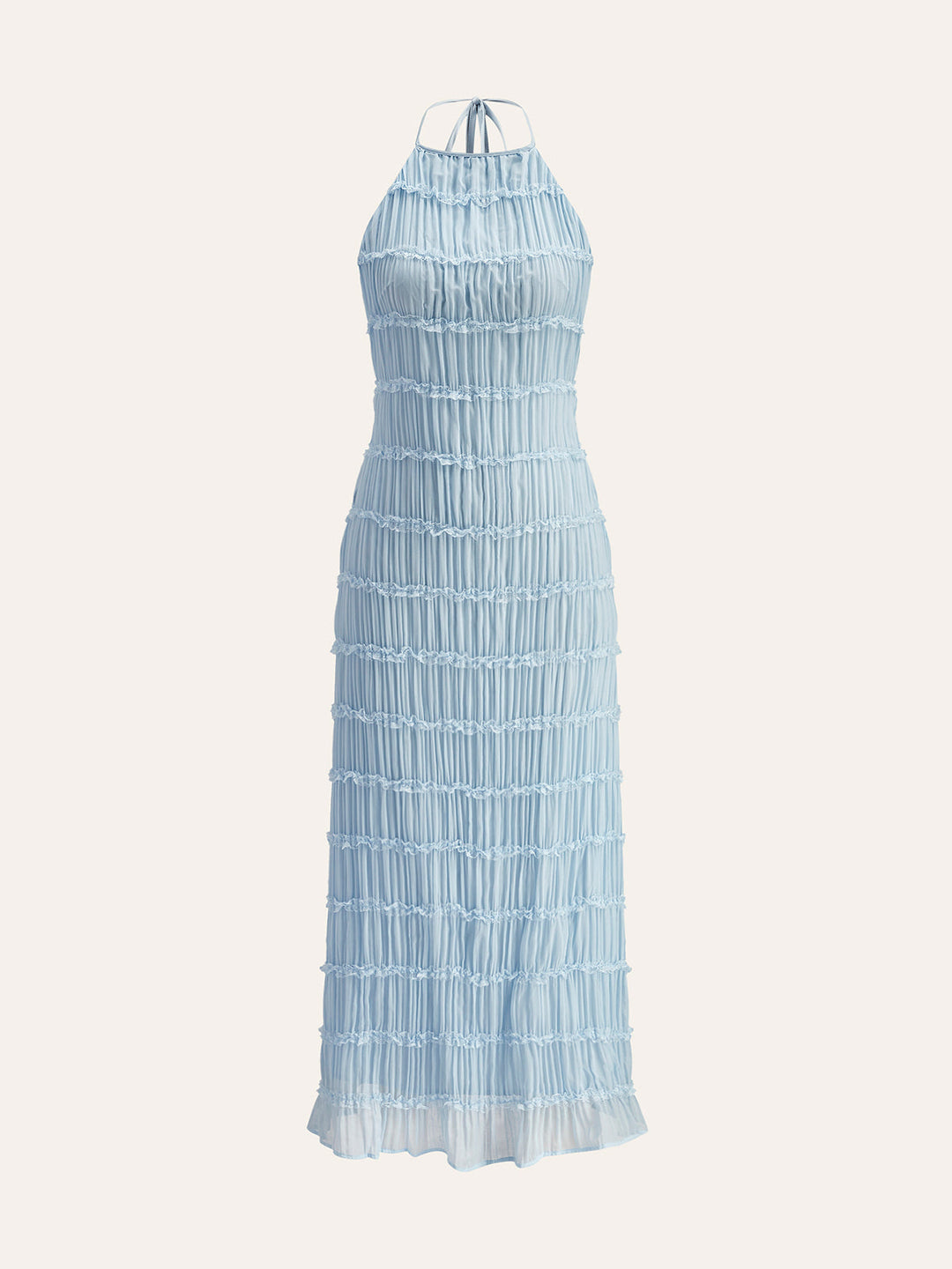 Robe à Bretelles avec Volants au Dos
