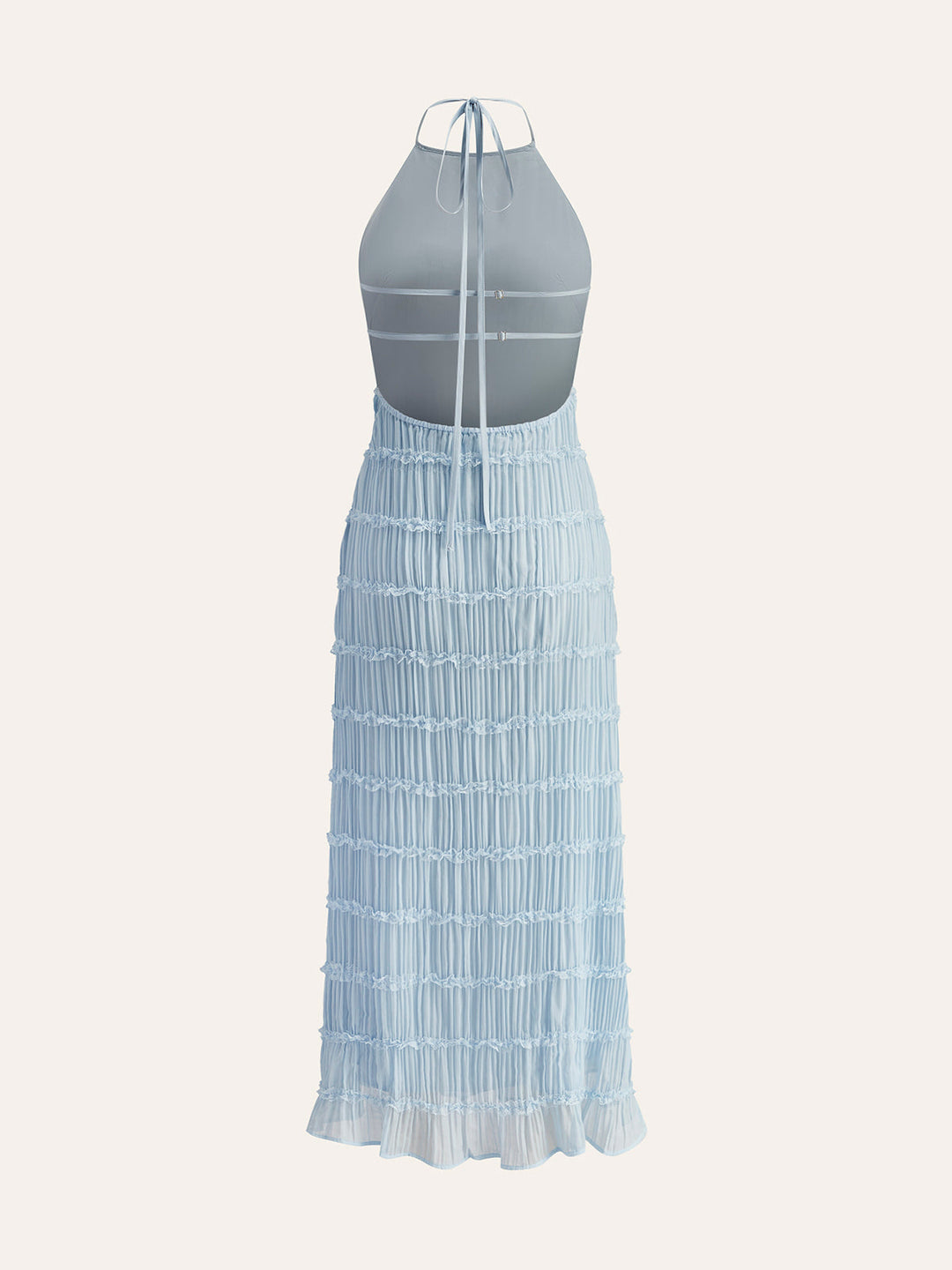 Robe à Bretelles avec Volants au Dos