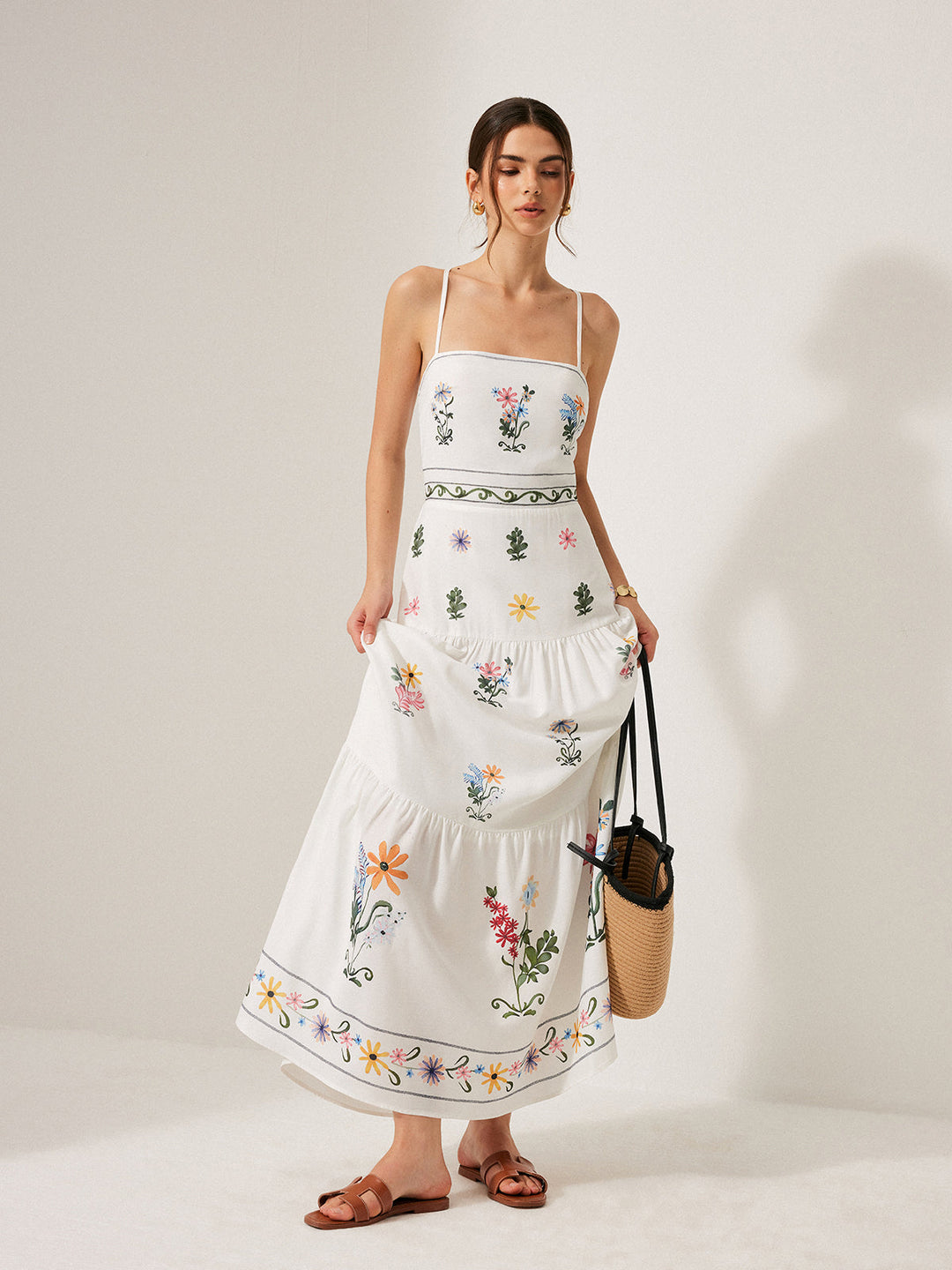 Robe Cami Bohème à Lacets au Dos
