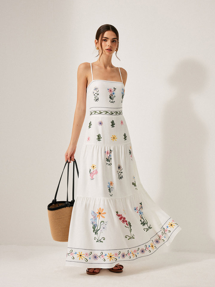 Robe Cami Bohème à Lacets au Dos