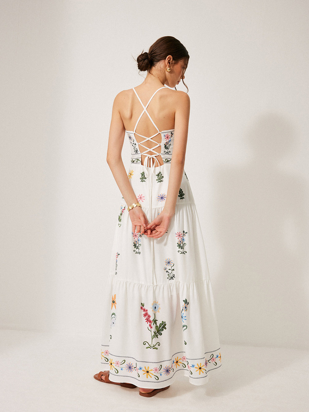 Robe Cami Bohème à Lacets au Dos