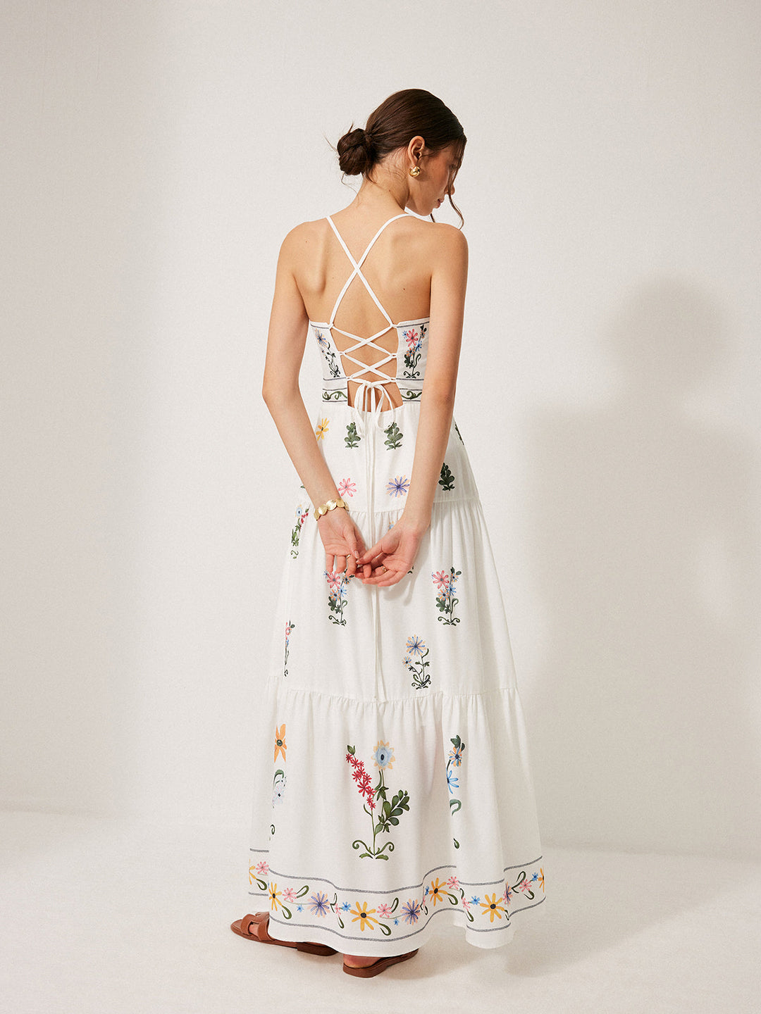 Robe Cami Bohème à Lacets au Dos