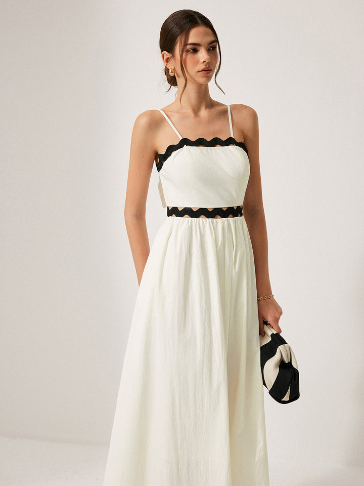 Robe à dos noué avec bordure festonnée