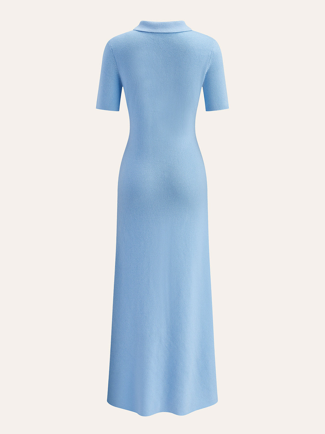 Robe Mi-longue à Col Boutonnière en Métal