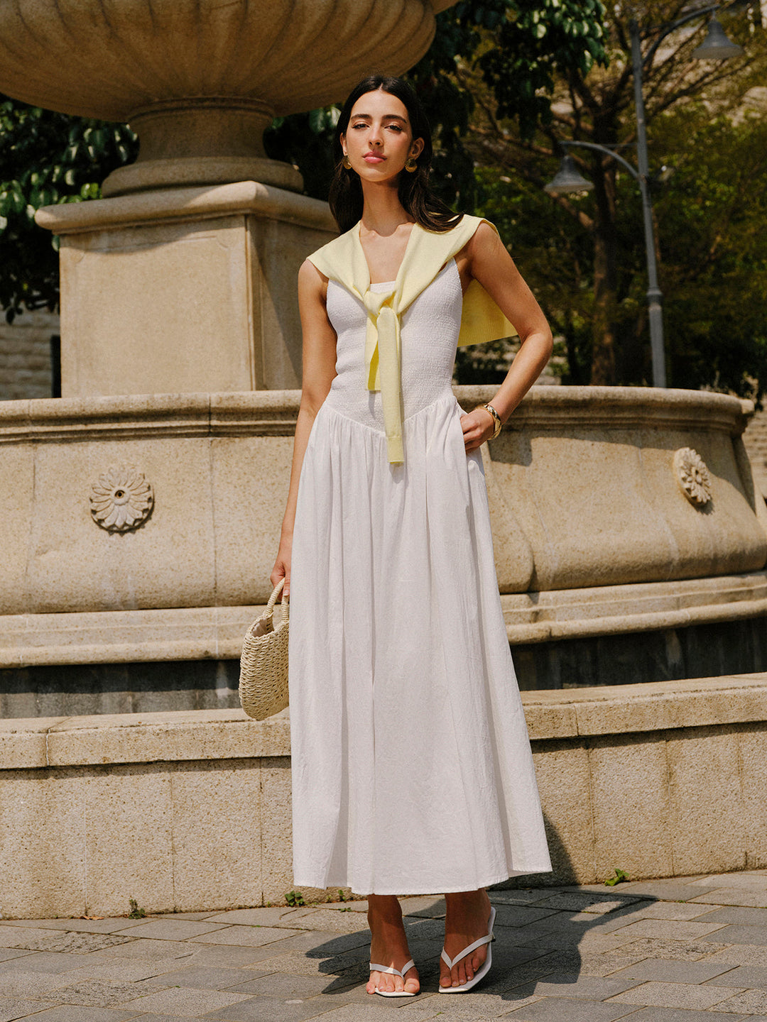Robe-chemise en coton avec détail de poche