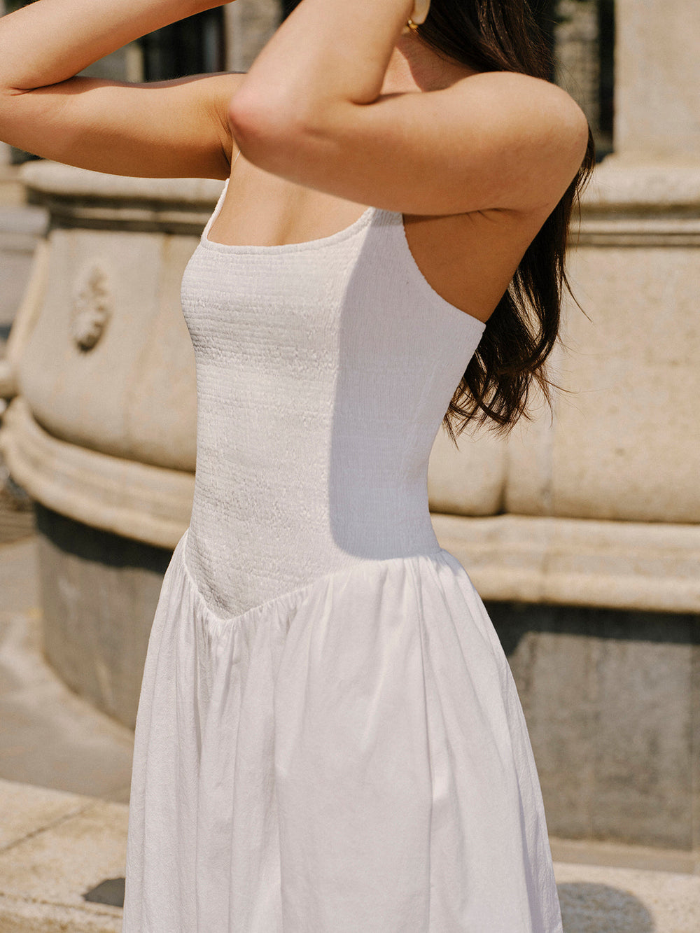 Robe-chemise en coton avec détail de poche