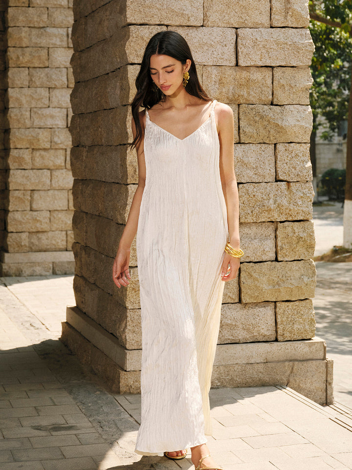 Robe Cami Satin Col V