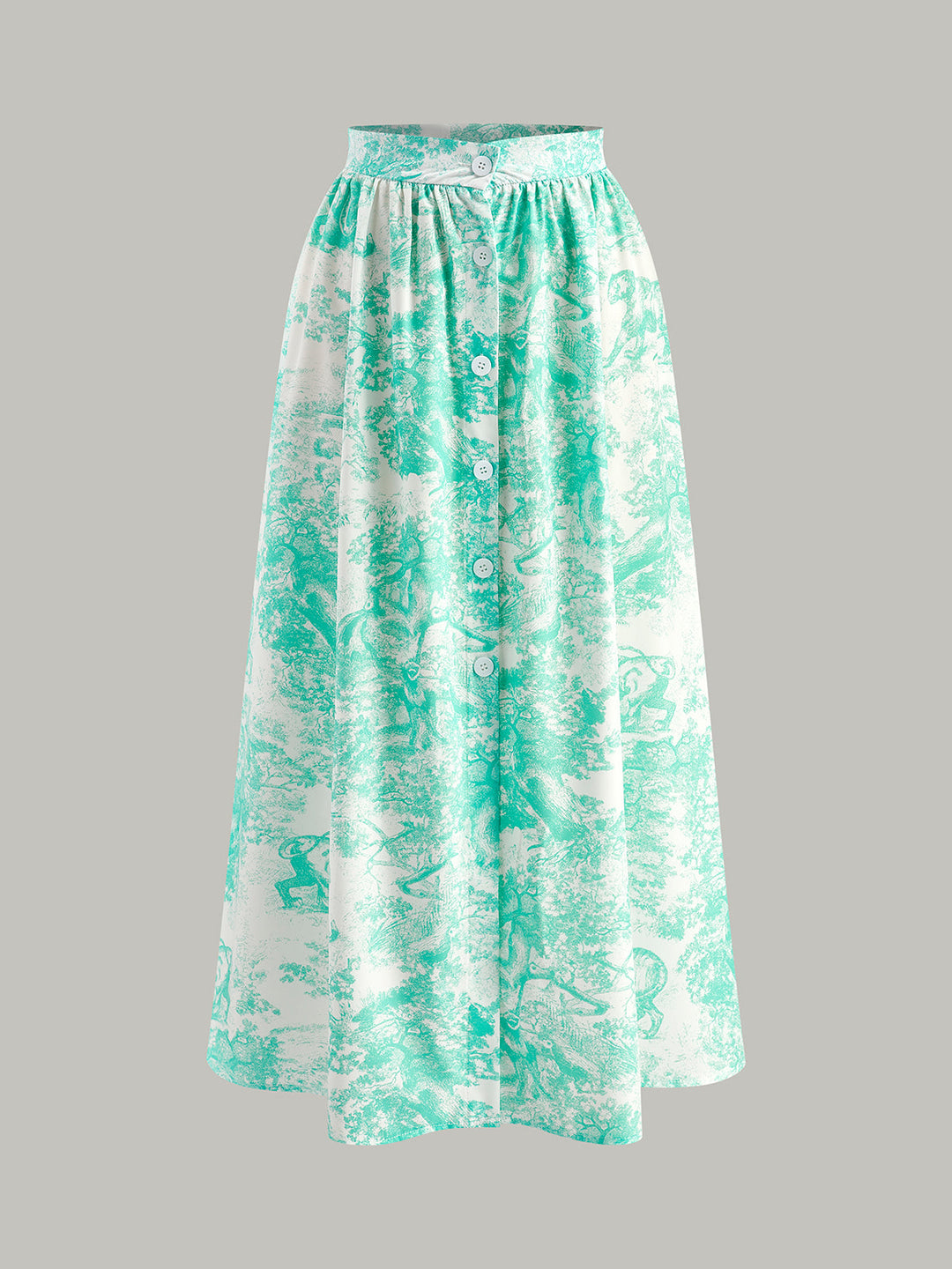 Ensemble Jupe Boutonnée à Dos Nu et Col Haltère
