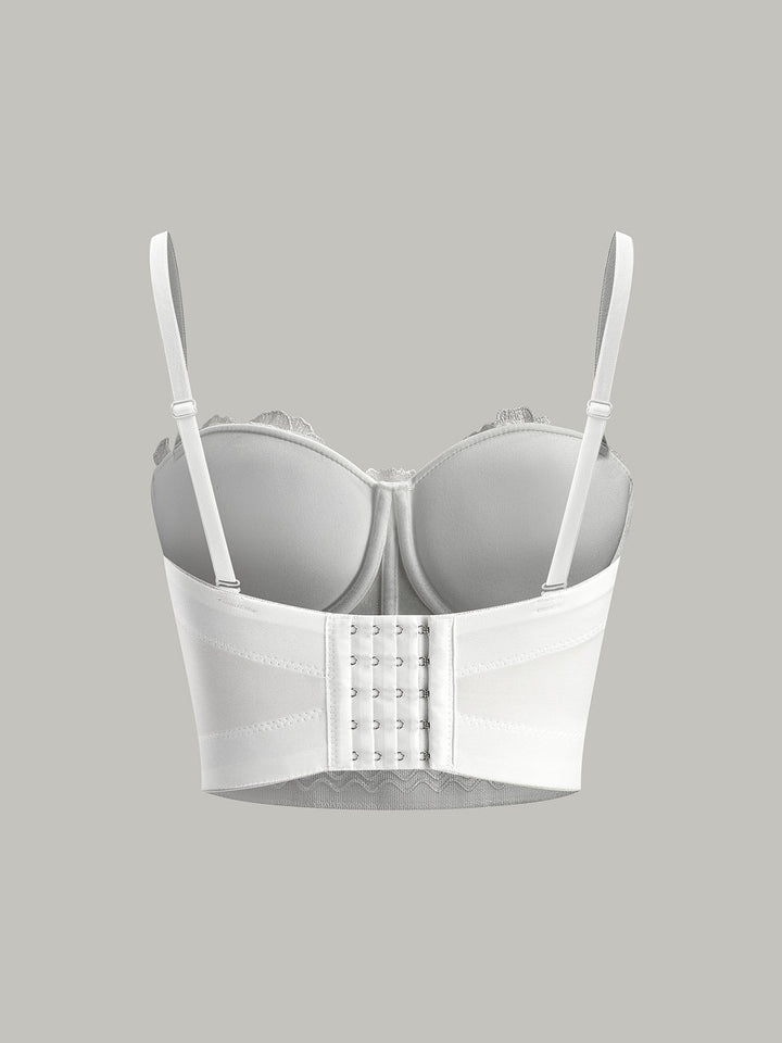 Corset bustier en cœur brodé semi-transparent