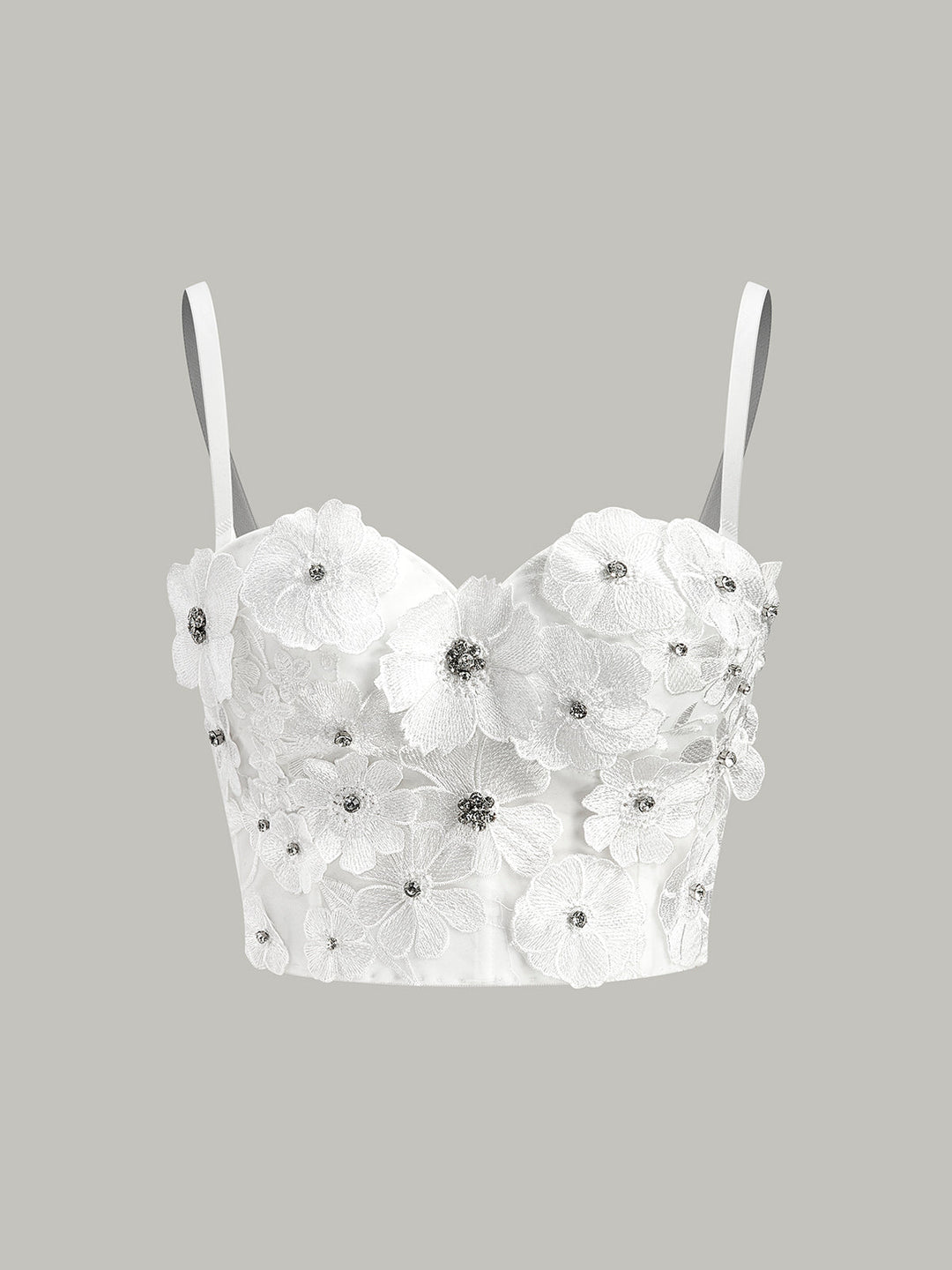 Corset bustier en cœur brodé semi-transparent