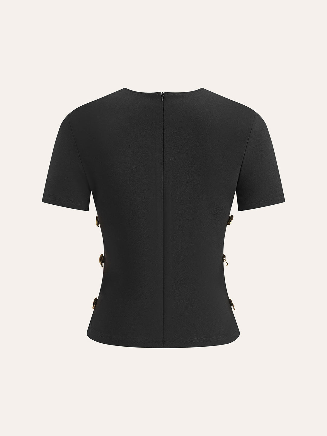 T-Shirt à fermeture éclair latérale découpée en métal