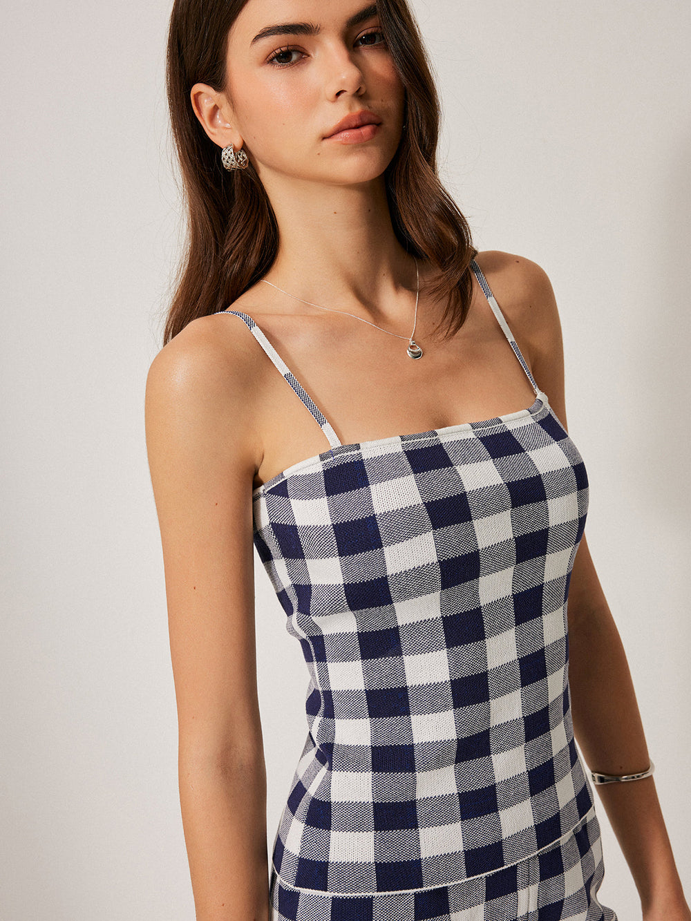 Ensemble Short en Maille à Carreaux