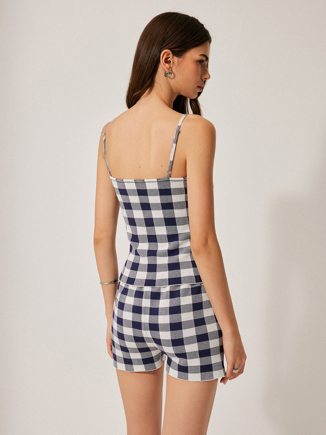 Ensemble Short en Maille à Carreaux