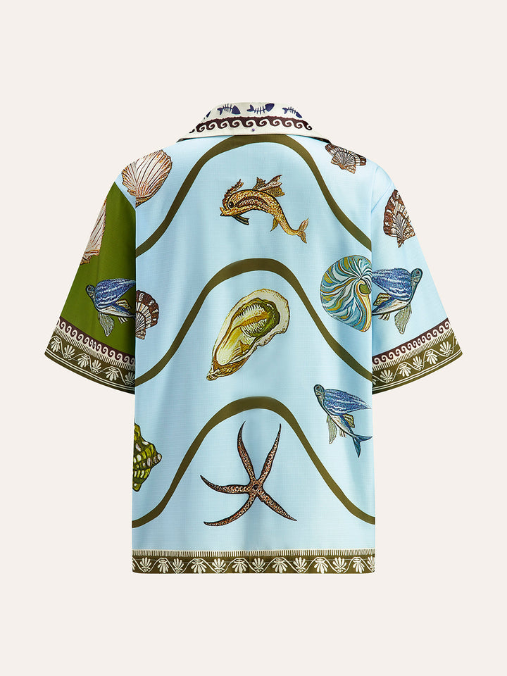 Ensemble Chemise Imprimée avec Pantalon à Cordon de Serrage