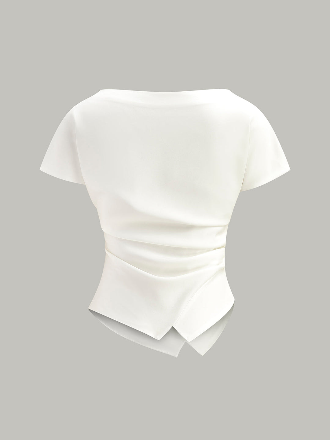 T-Shirt Ruché à Ourlet Asymétrique