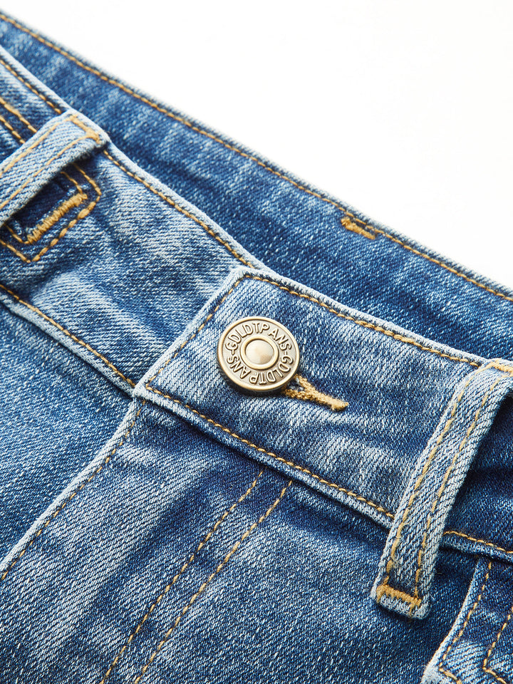 Pantalon à poches décoratives mi-taille