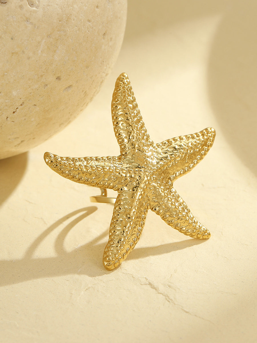Bague Étoile de Mer Dorée