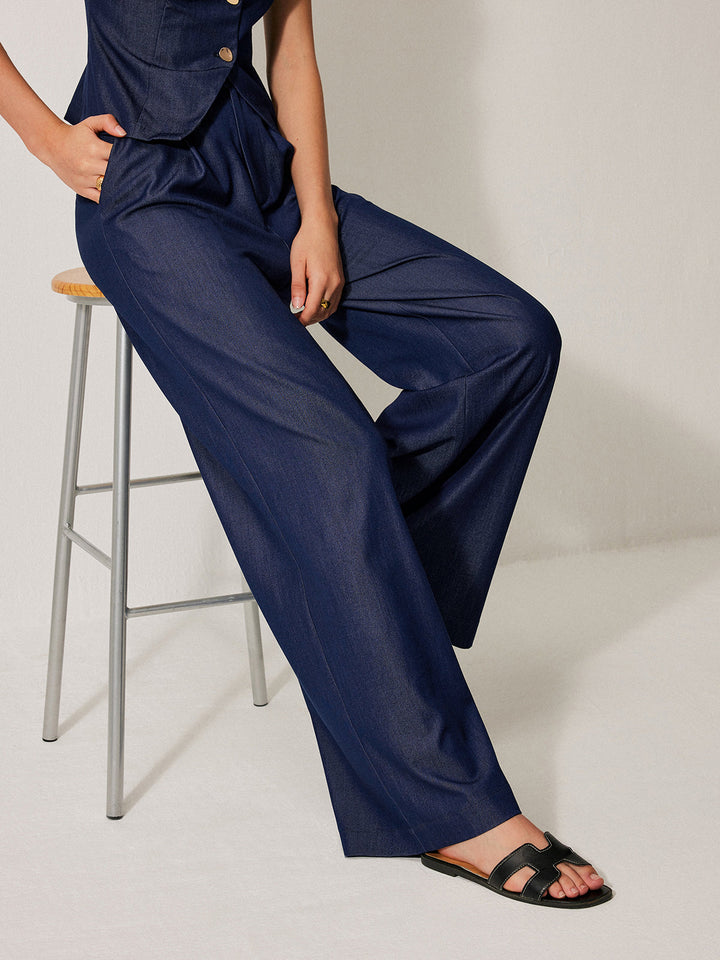 Pantalons à Poches Mi-Taille
