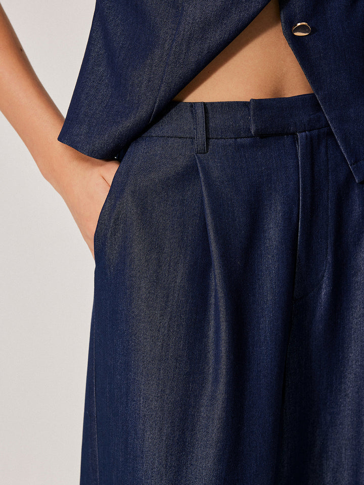 Pantalons à Poches Mi-Taille