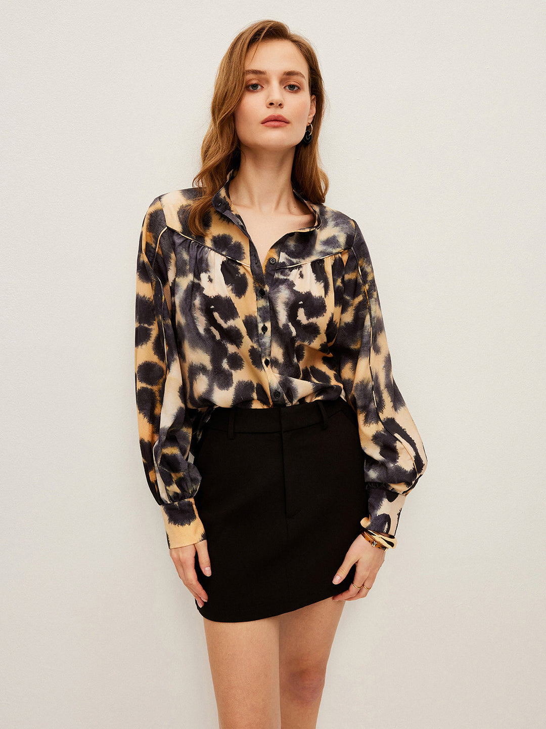 Chemise Boutonnée Imprimé Léopard