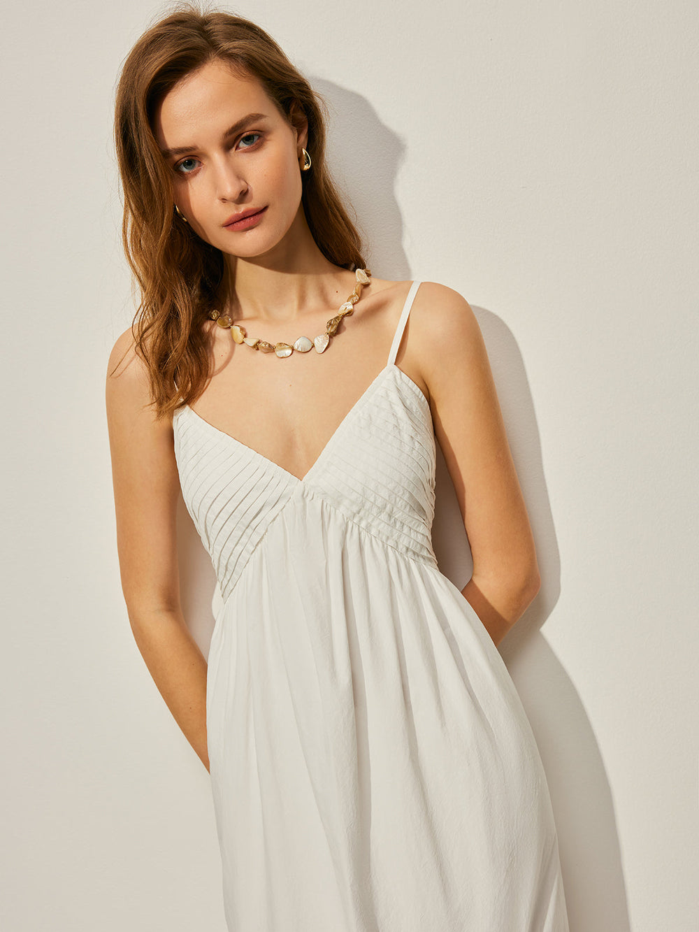 Robe Cami en Coton à Col en V