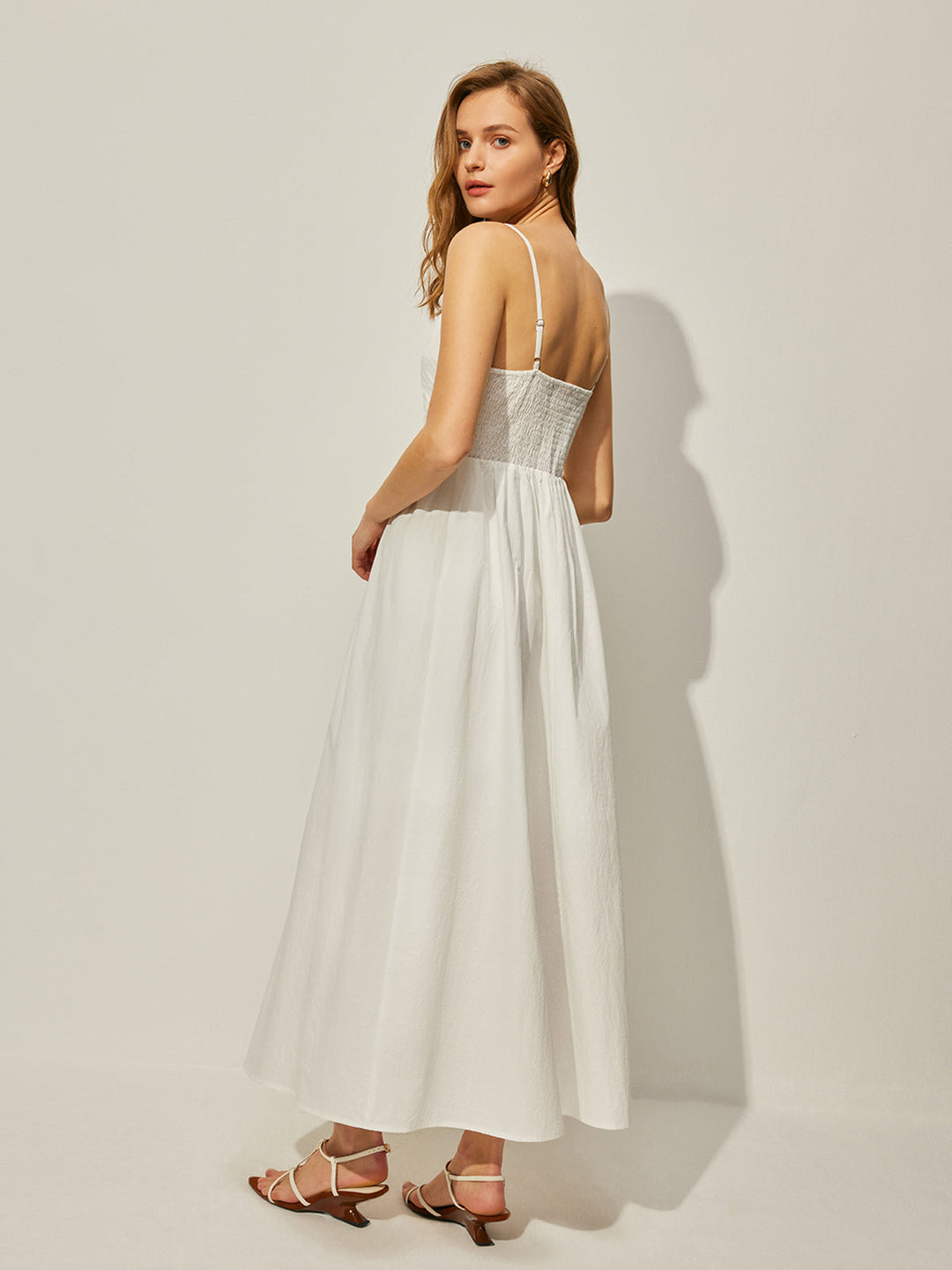 Robe Cami en Coton à Col en V