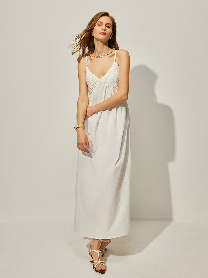 Robe Cami en Coton à Col en V