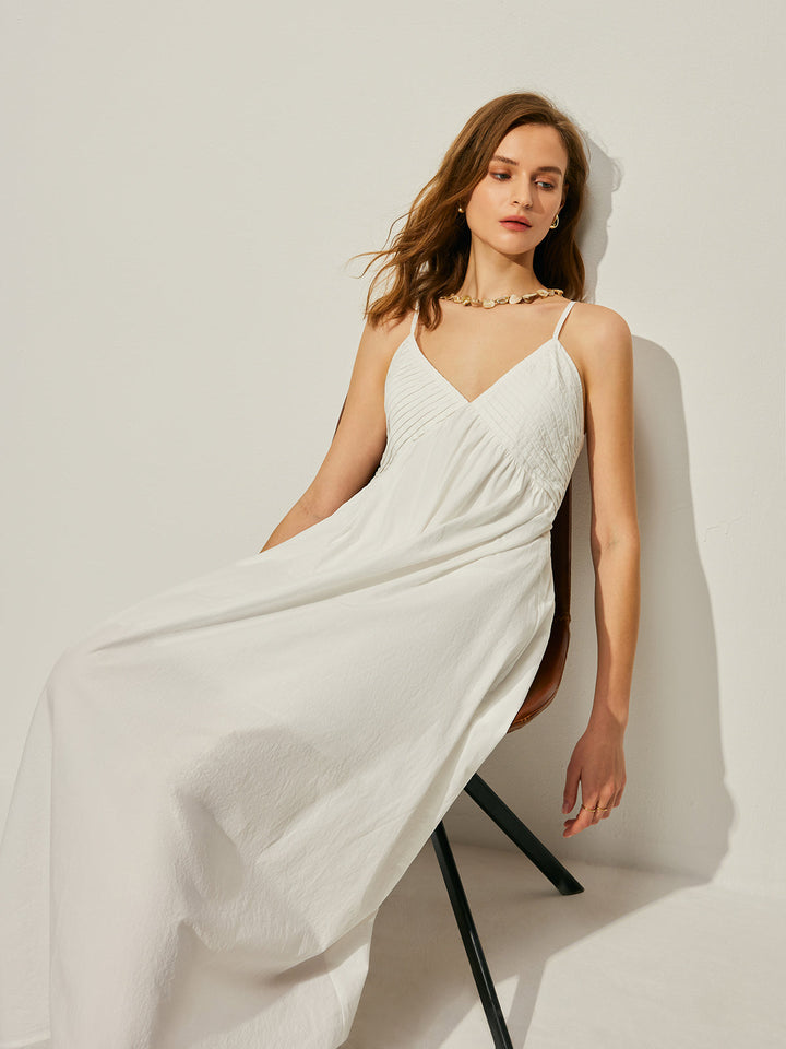 Robe Cami en Coton à Col en V
