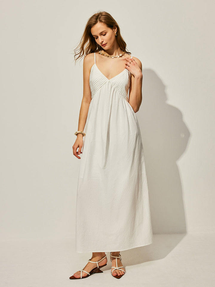 Robe Cami en Coton à Col en V