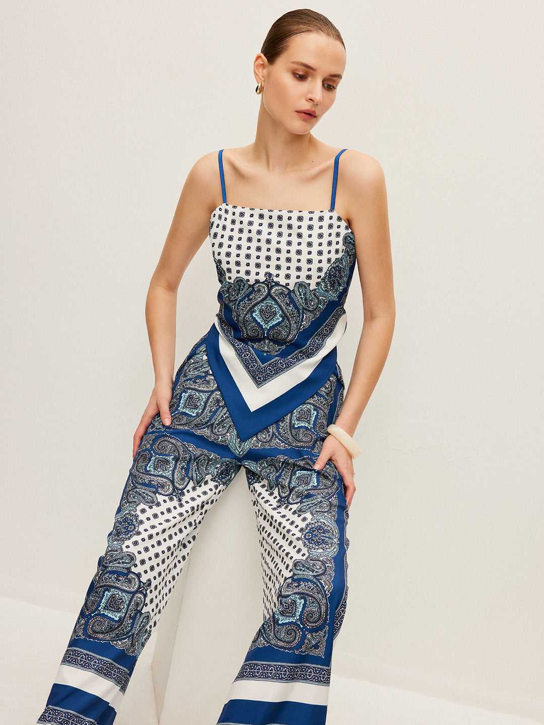 Ensemble Pantalon Imprimé Dos Lié