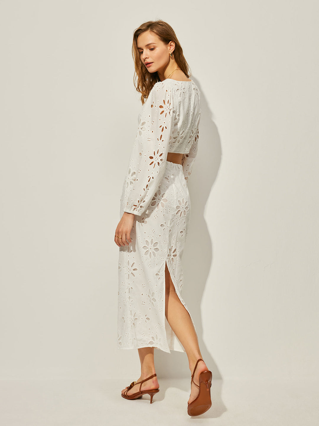 Ensemble Jupe Florale En Coton Creux