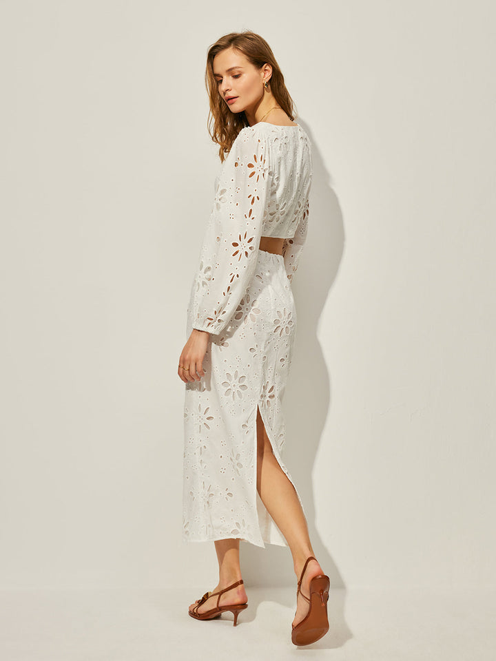 Ensemble Jupe Florale En Coton Creux