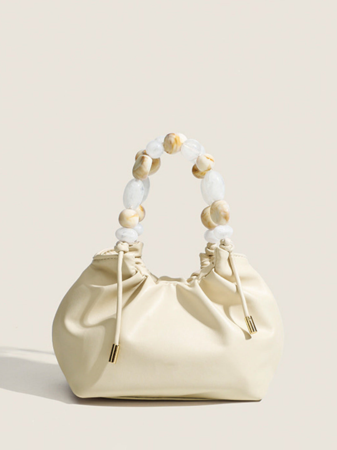 Sac Hobo à Bandoulière avec Poignée Perlée Pastel