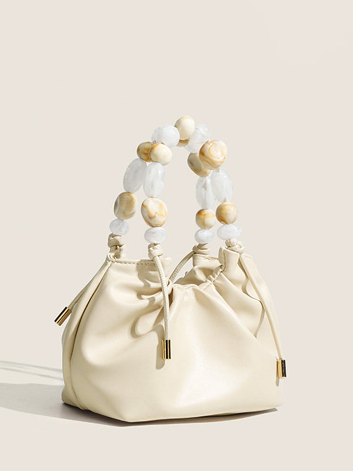 Sac Hobo à Bandoulière avec Poignée Perlée Pastel