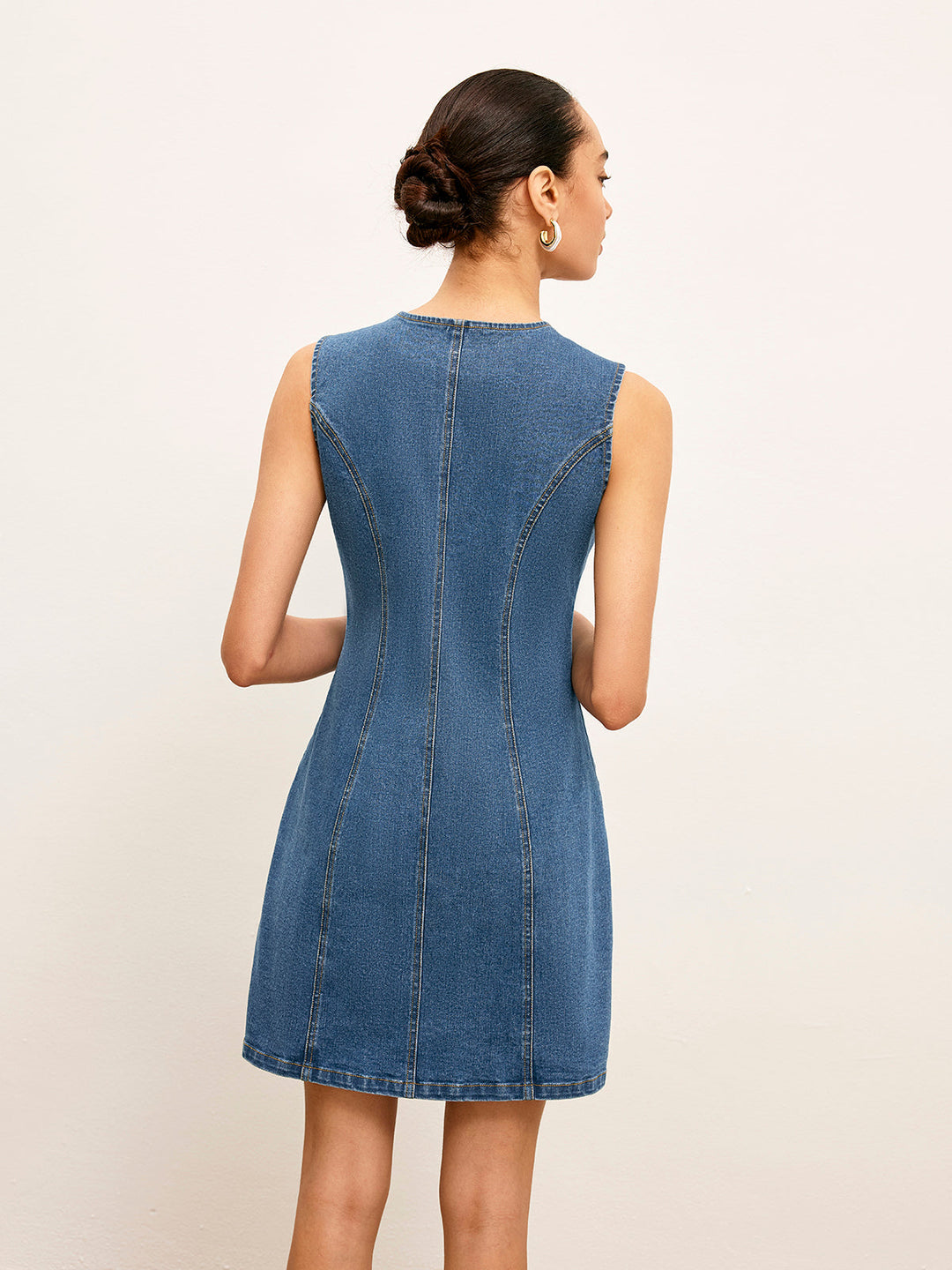 Robe en jean à poches détail et boutons