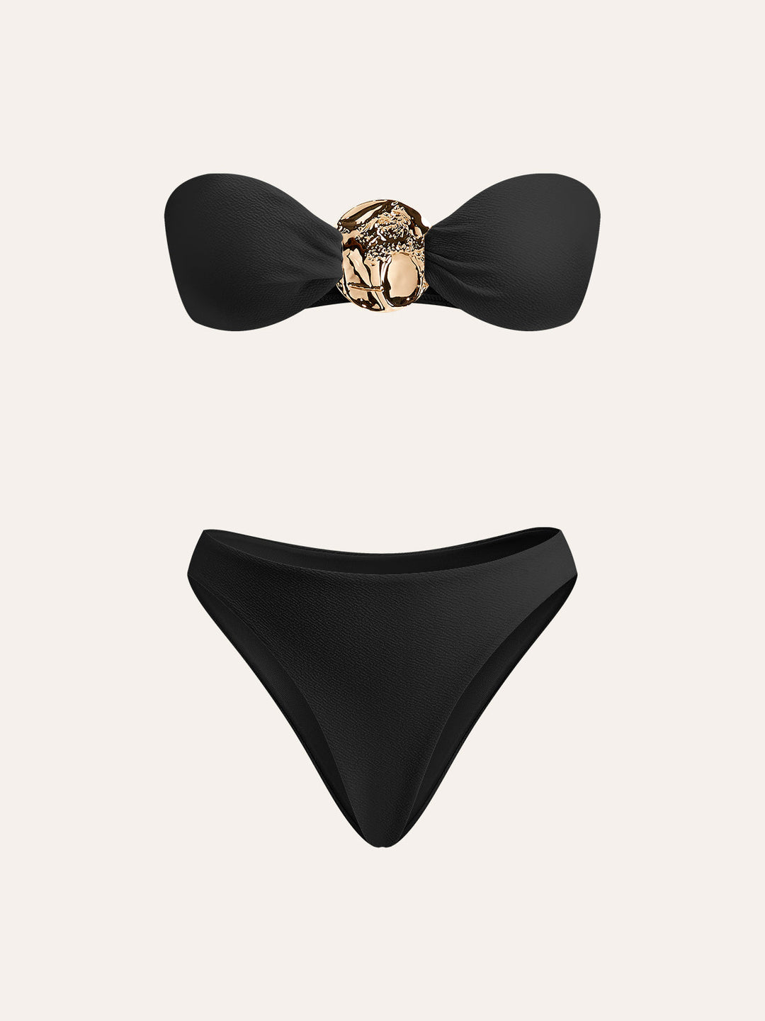 Bikini Détaillé Doré Avec Couverture