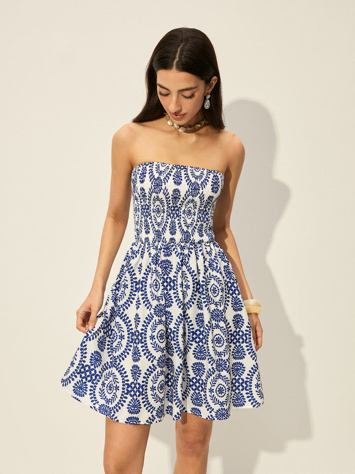 Robe à fleurs sans bretelles