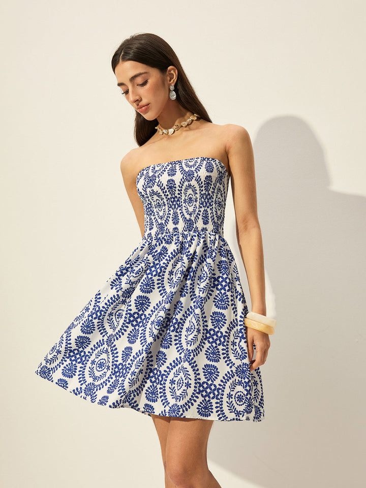 Robe à fleurs sans bretelles
